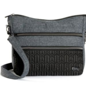 Lug Slider Crossbody Purse Heather Grey/Black